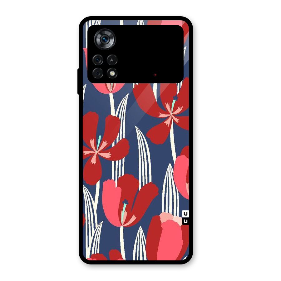 Artistic Tulips Glass Back Case for Poco X4 Pro 5G