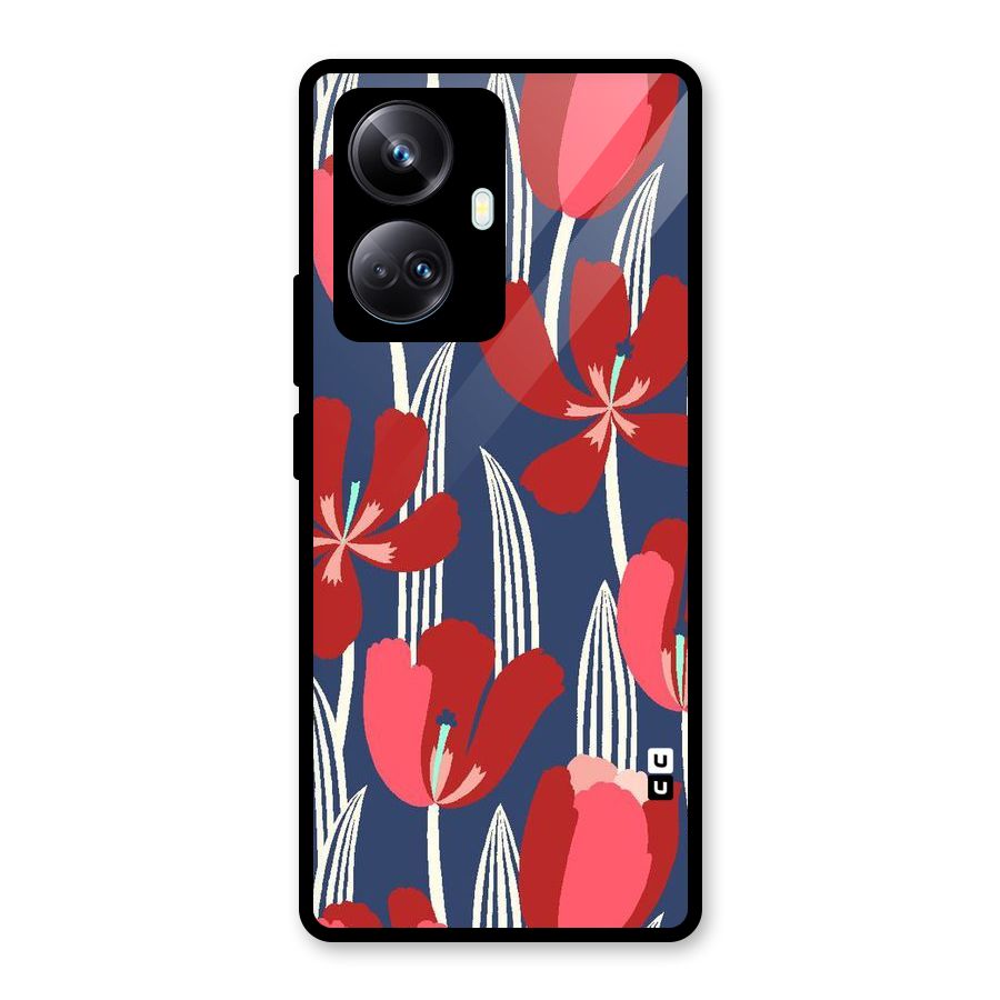 Artistic Tulips Glass Back Case for Realme 10 Pro Plus