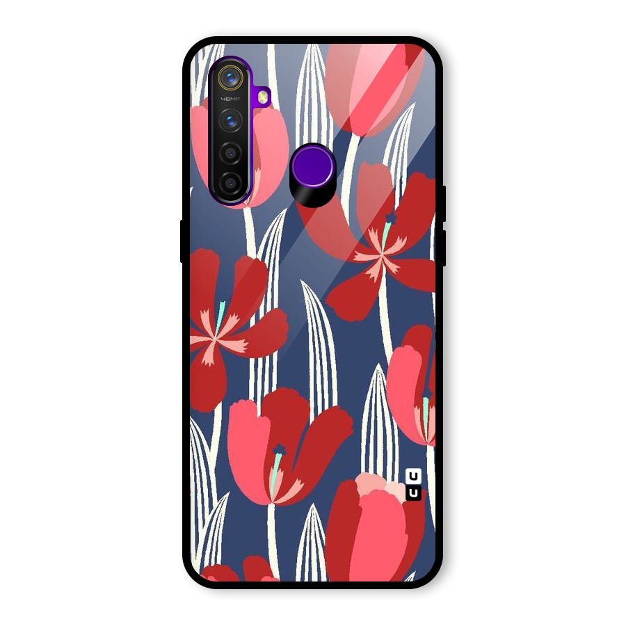 Artistic Tulips Glass Back Case for Realme 5 Pro