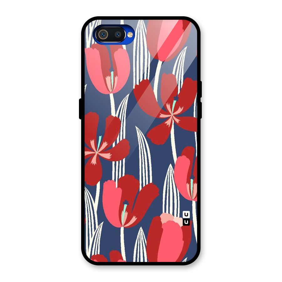 Artistic Tulips Glass Back Case for Realme C2