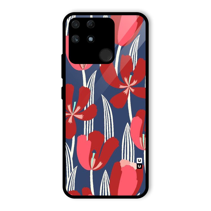 Artistic Tulips Glass Back Case for Realme Narzo 50A