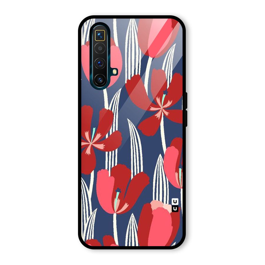Artistic Tulips Glass Back Case for Realme X3
