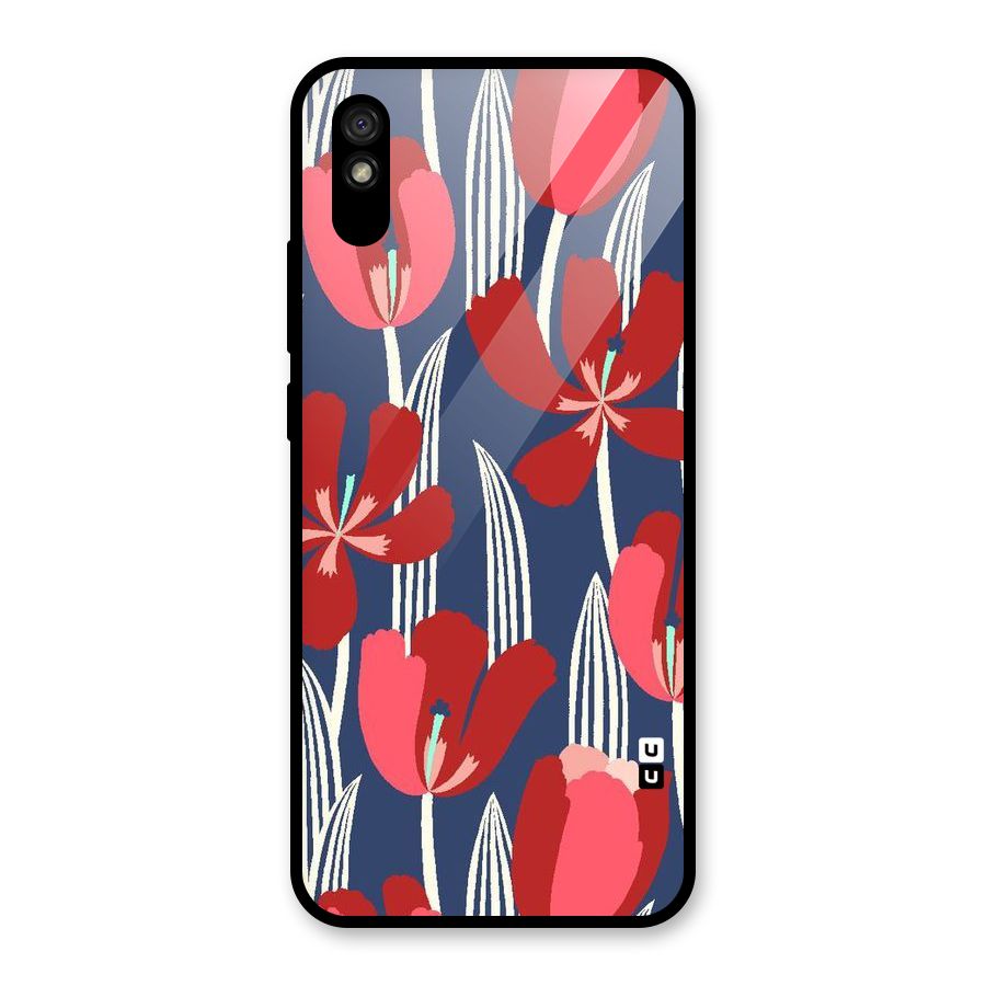 Artistic Tulips Glass Back Case for Redmi 9A