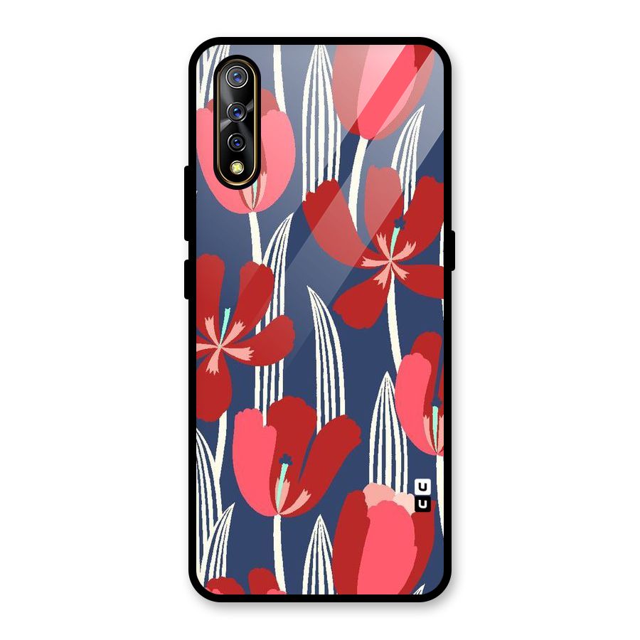 Artistic Tulips Glass Back Case for Vivo S1