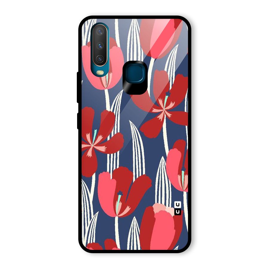 Artistic Tulips Glass Back Case for Vivo U10