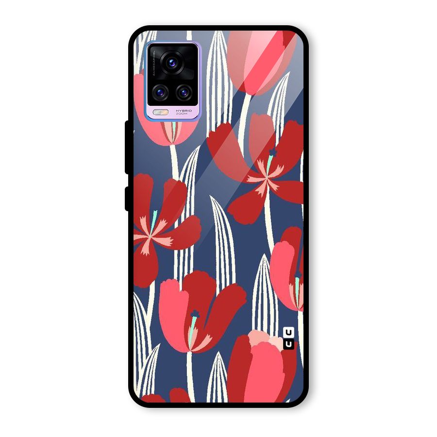 Artistic Tulips Glass Back Case for Vivo V20 Pro