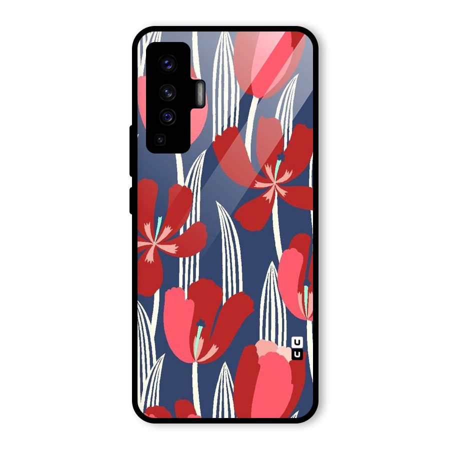 Artistic Tulips Glass Back Case for Vivo X50