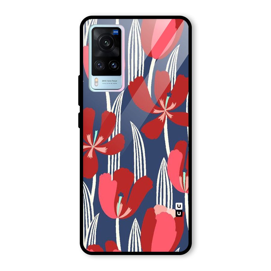 Artistic Tulips Glass Back Case for Vivo X60