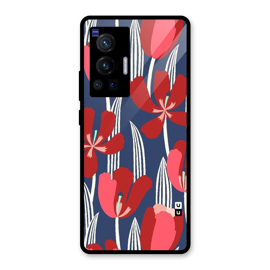 Artistic Tulips Glass Back Case for Vivo X70 Pro