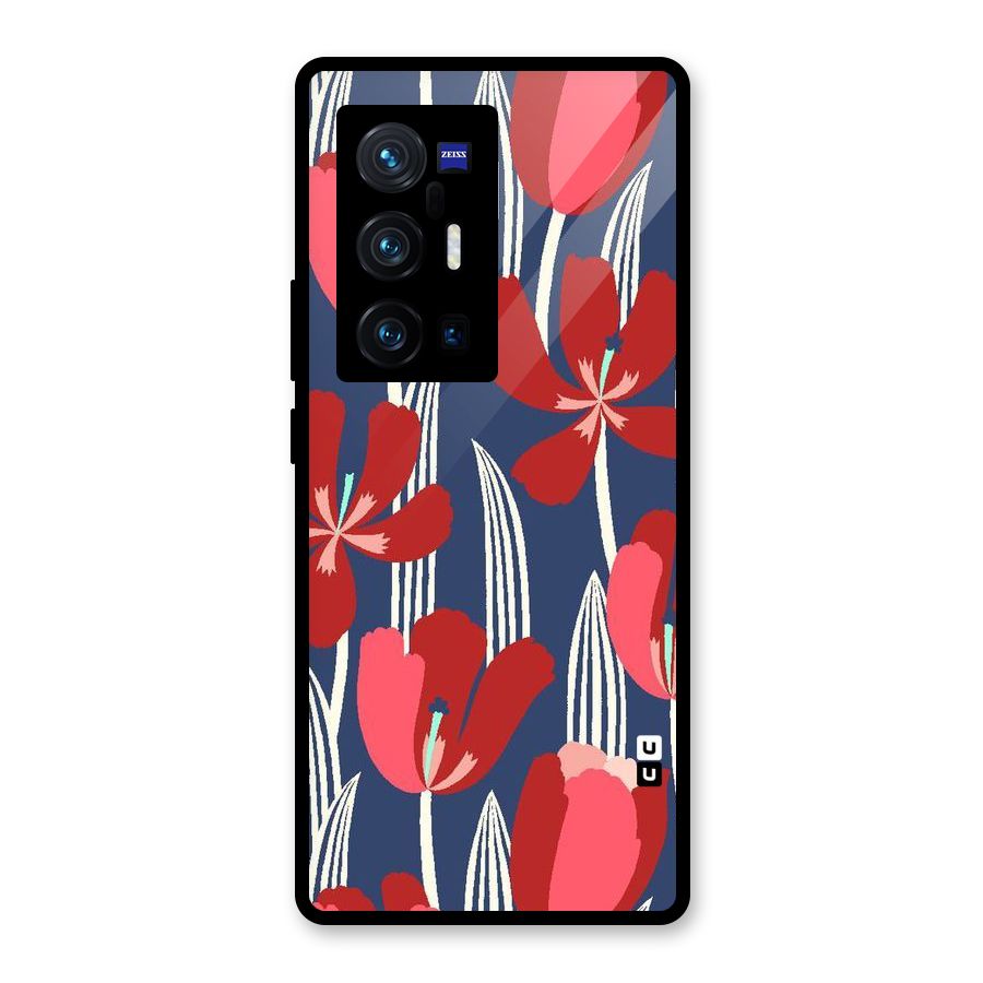 Artistic Tulips Glass Back Case for Vivo X70 Pro Plus