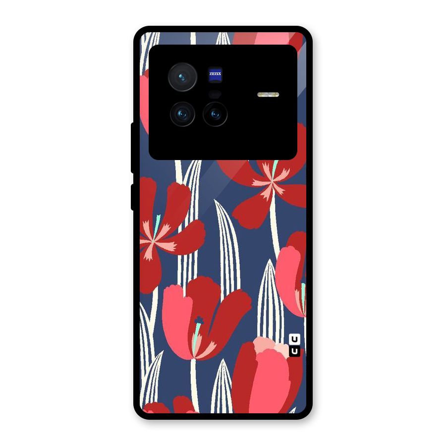 Artistic Tulips Glass Back Case for Vivo X80