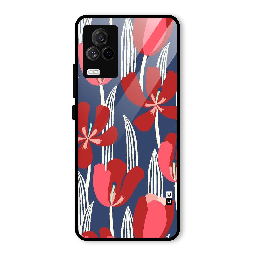 Artistic Tulips Glass Back Case for Vivo iQOO 7 Legend 5G