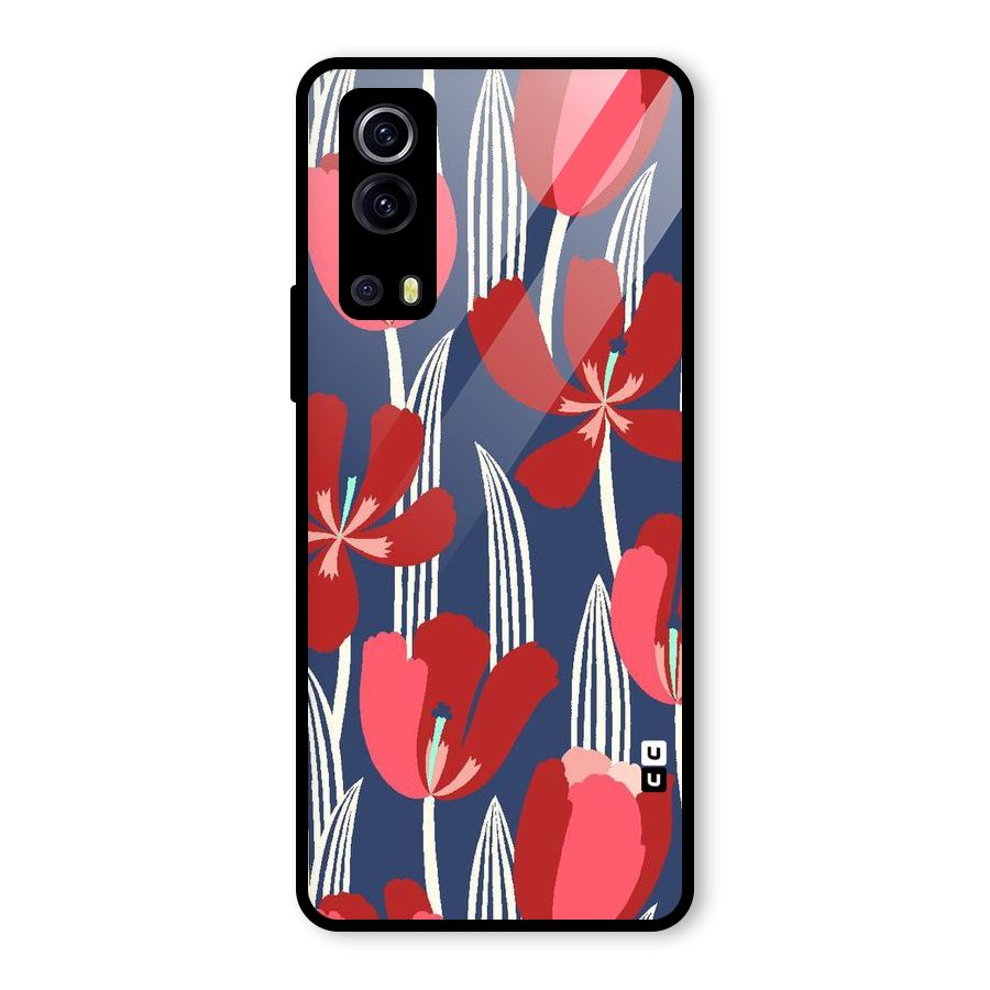 Artistic Tulips Glass Back Case for Vivo iQOO Z3