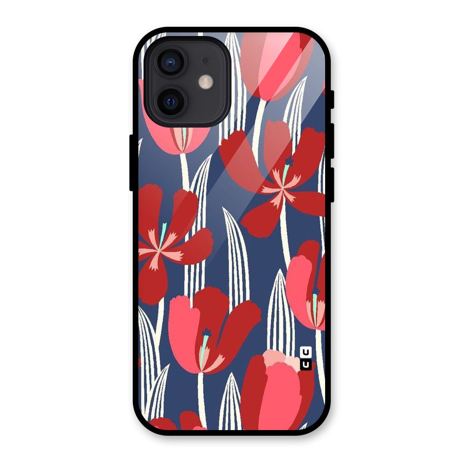 Artistic Tulips Glass Back Case for iPhone 12