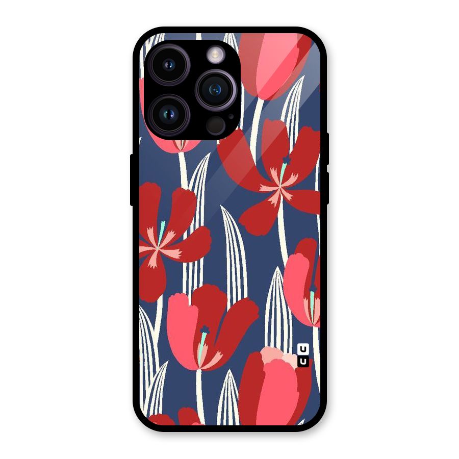Artistic Tulips Glass Back Case for iPhone 14 Pro Max