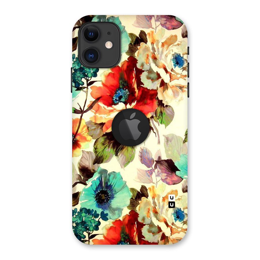Artsy Bloom Flower Back Case for iPhone 11 Logo Cut
