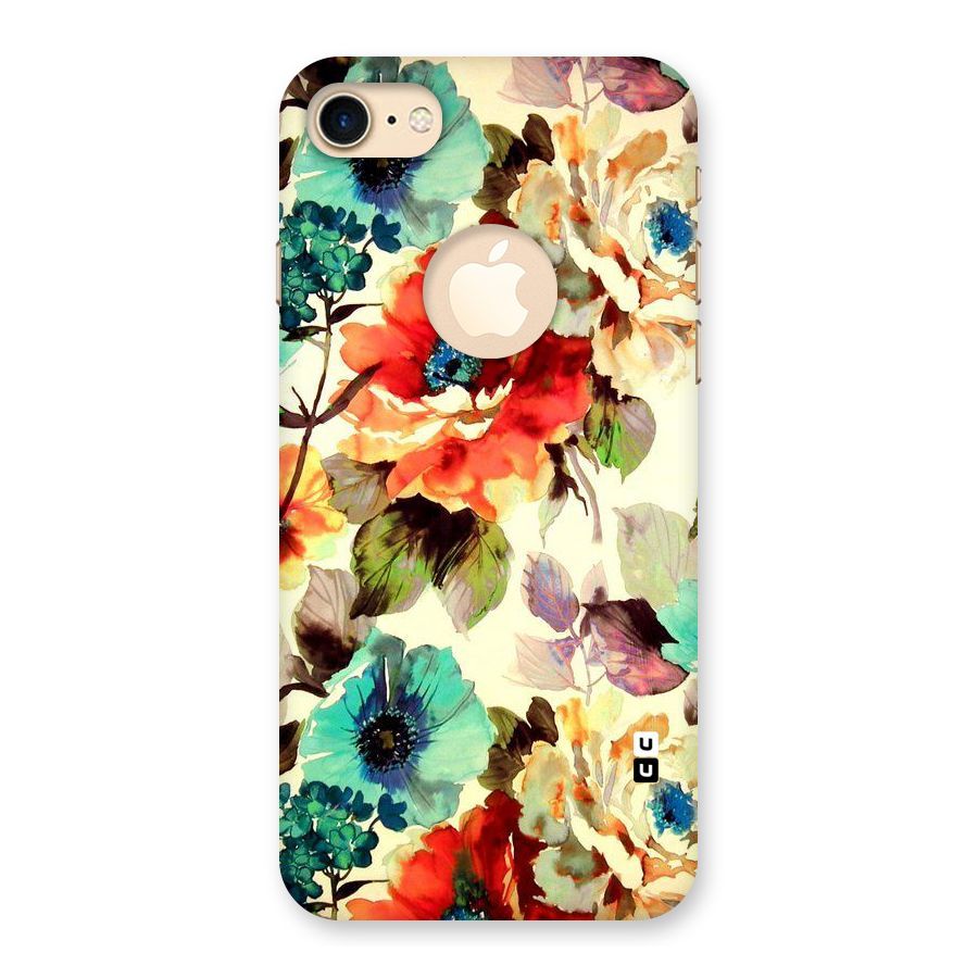 Artsy Bloom Flower Back Case for iPhone 7 Logo Cut