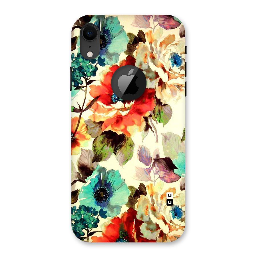 Artsy Bloom Flower Back Case for iPhone XR Logo Cut