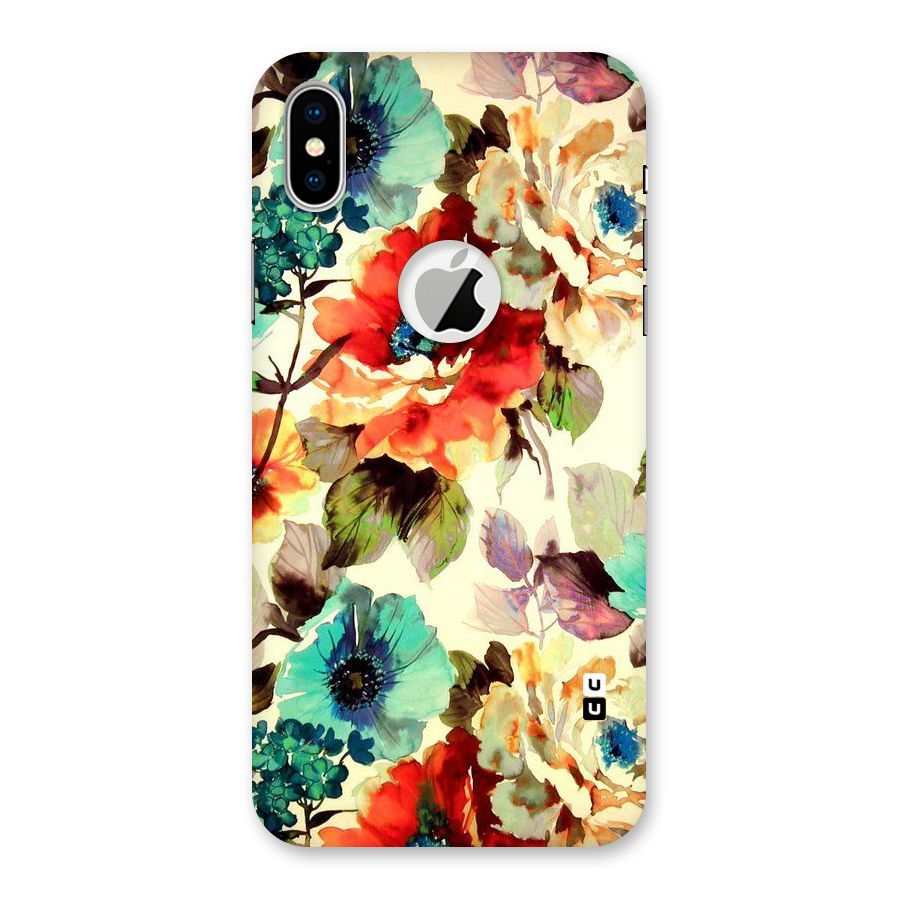 Artsy Bloom Flower Back Case for iPhone X Logo Cut