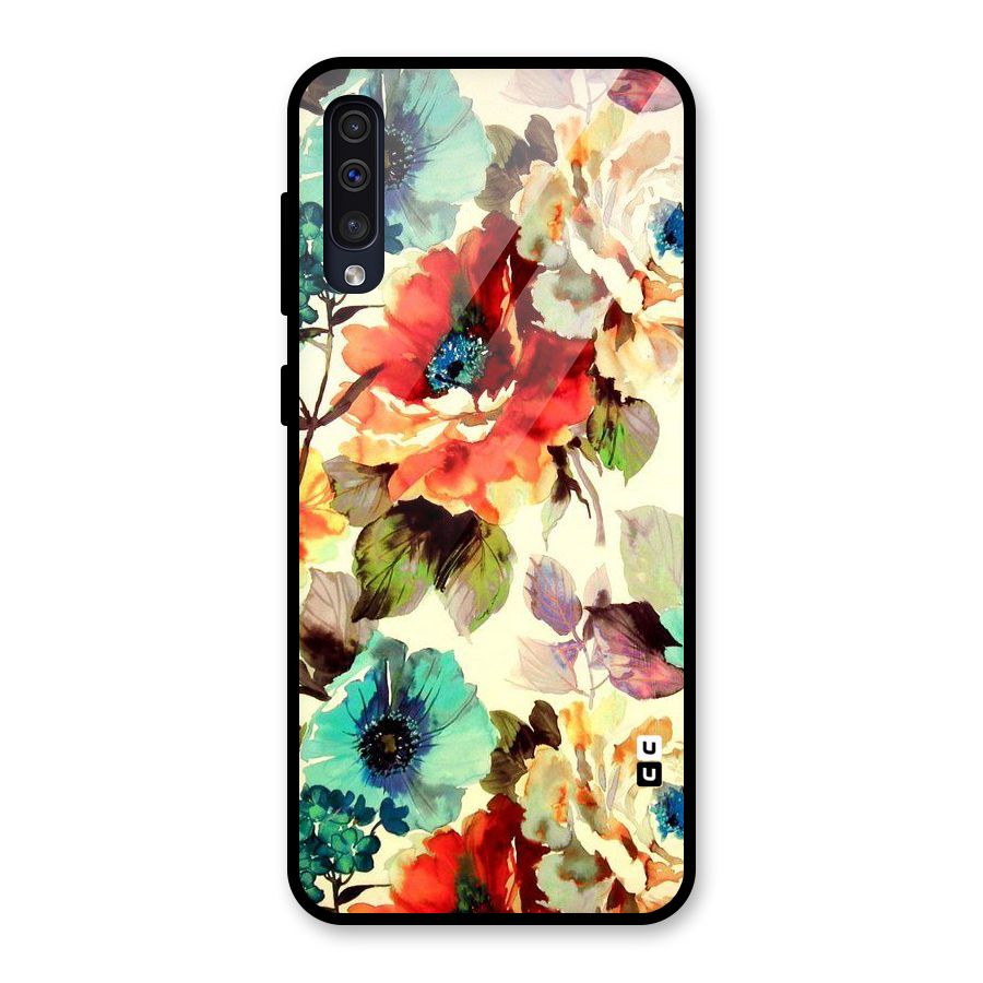 Artsy Bloom Flower Glass Back Case for Galaxy A50
