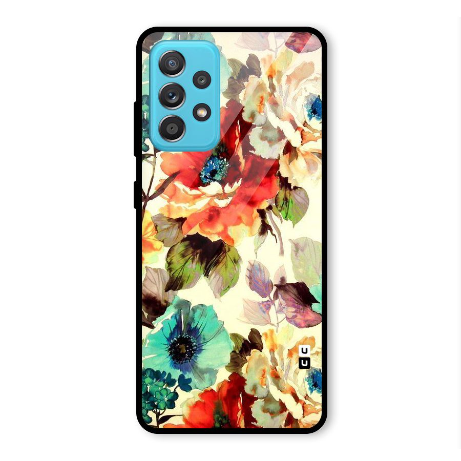 Artsy Bloom Flower Glass Back Case for Galaxy A52