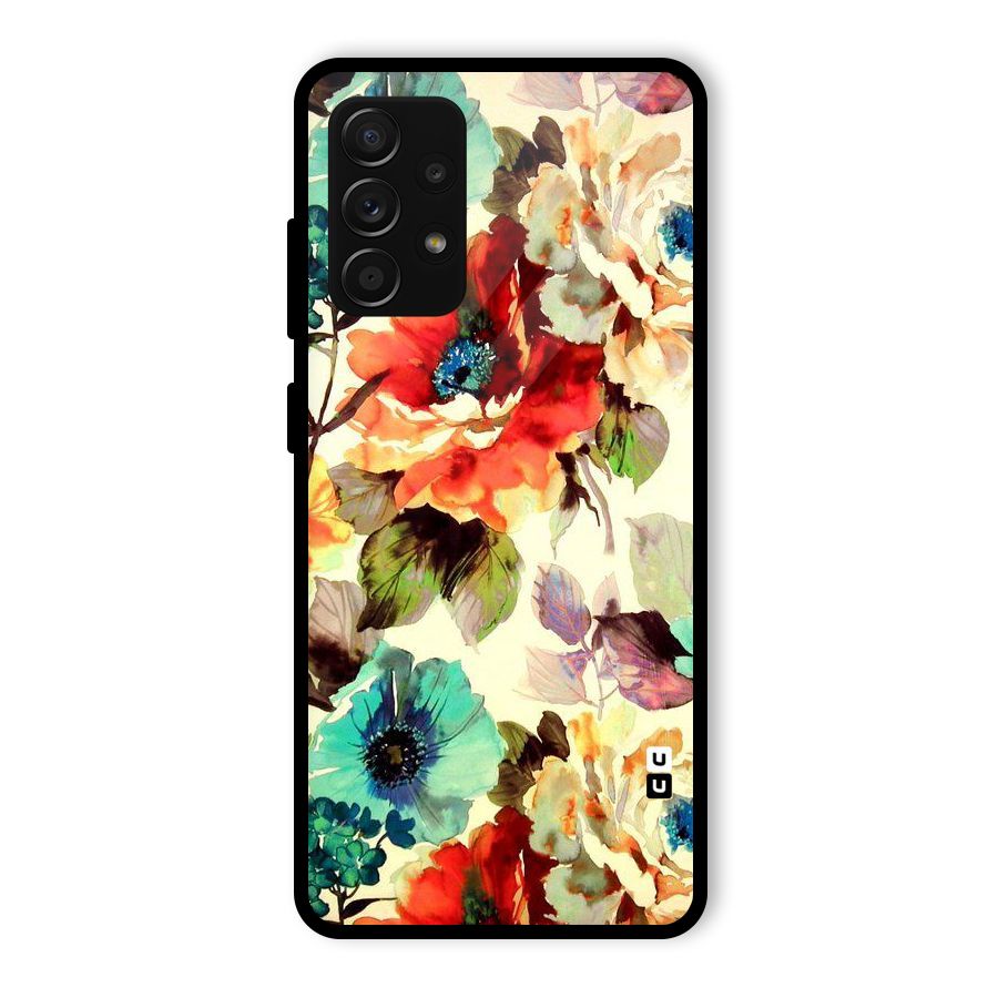 Artsy Bloom Flower Glass Back Case for Galaxy A53 5G