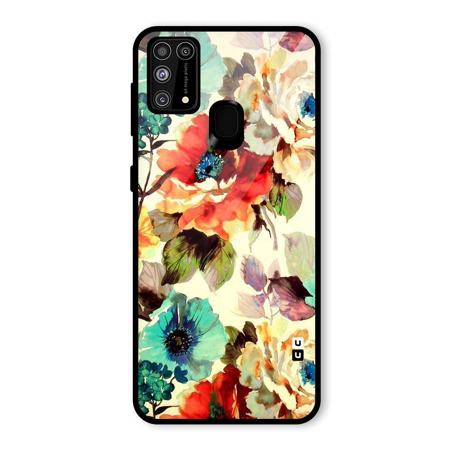 Artsy Bloom Flower Glass Back Case for Galaxy F41