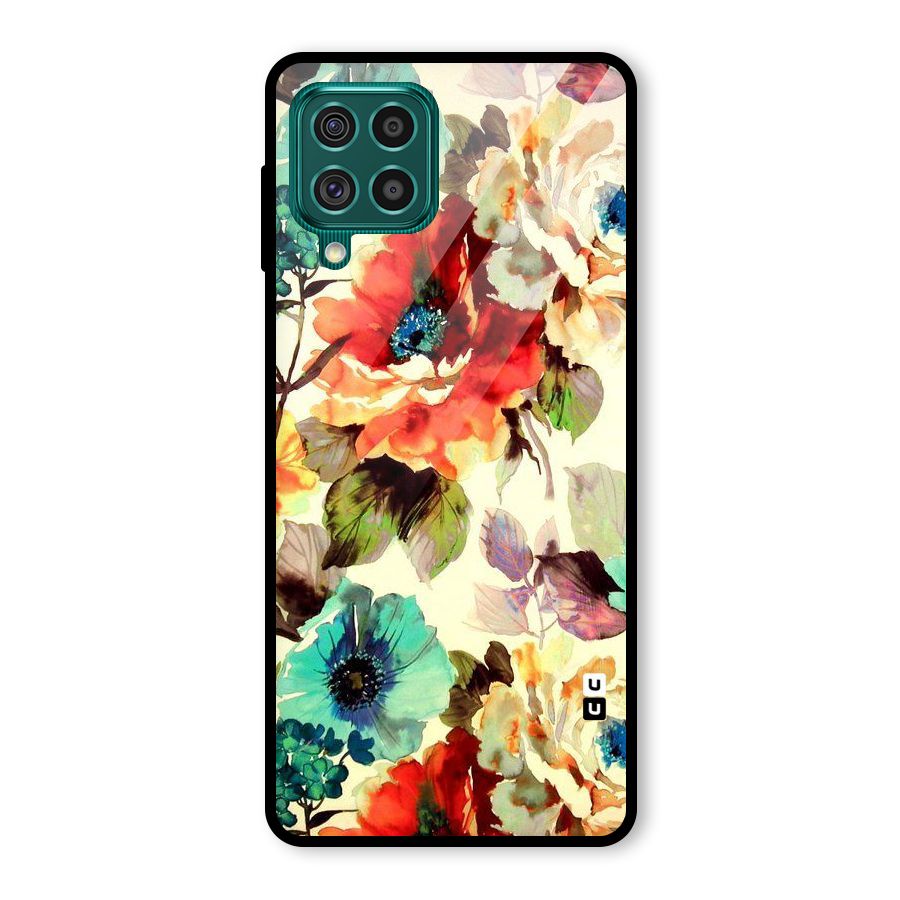 Artsy Bloom Flower Glass Back Case for Galaxy F62