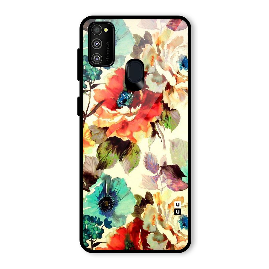 Artsy Bloom Flower Glass Back Case for Galaxy M30s