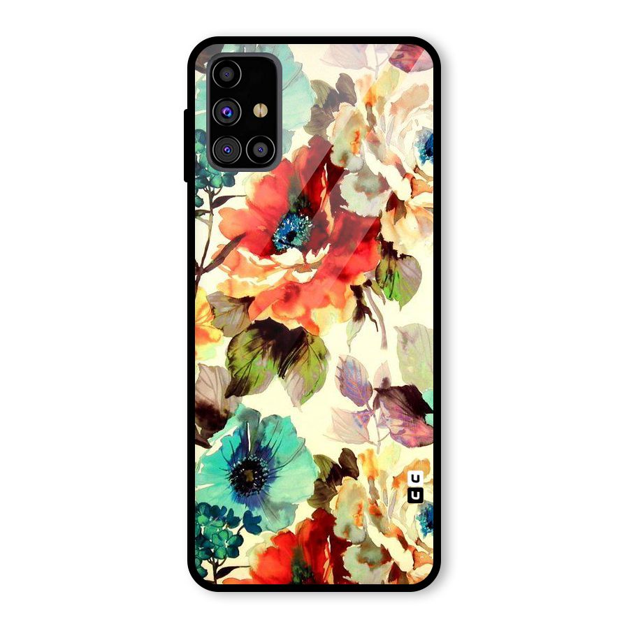 Artsy Bloom Flower Glass Back Case for Galaxy M31s