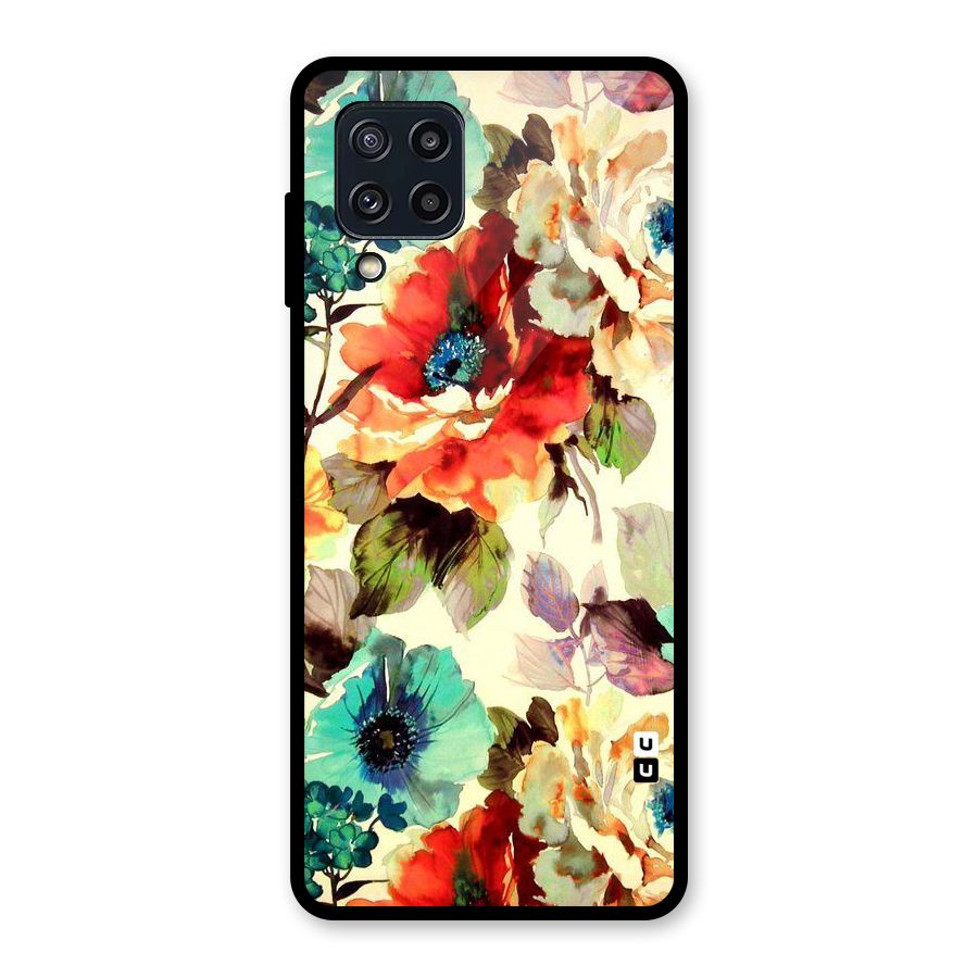 Artsy Bloom Flower Glass Back Case for Galaxy M32