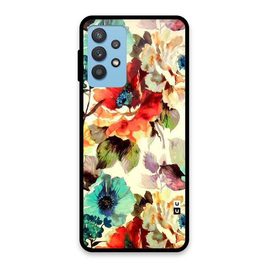 Artsy Bloom Flower Glass Back Case for Galaxy M32 5G