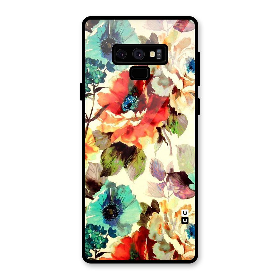 Artsy Bloom Flower Glass Back Case for Galaxy Note 9