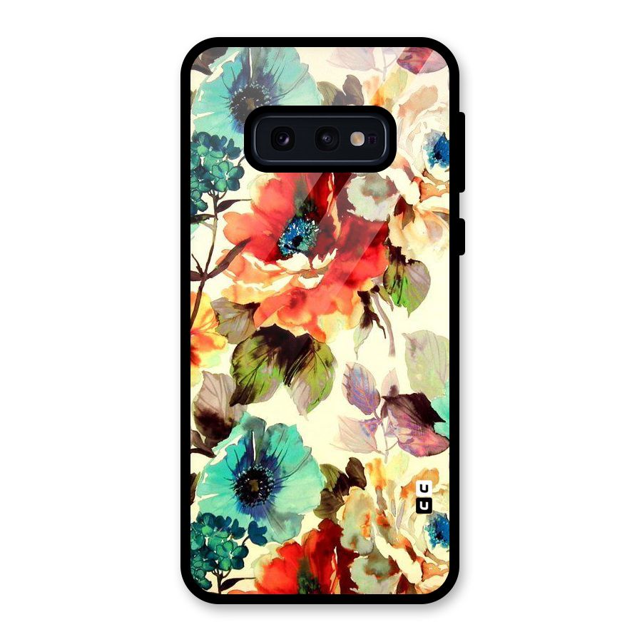 Artsy Bloom Flower Glass Back Case for Galaxy S10e