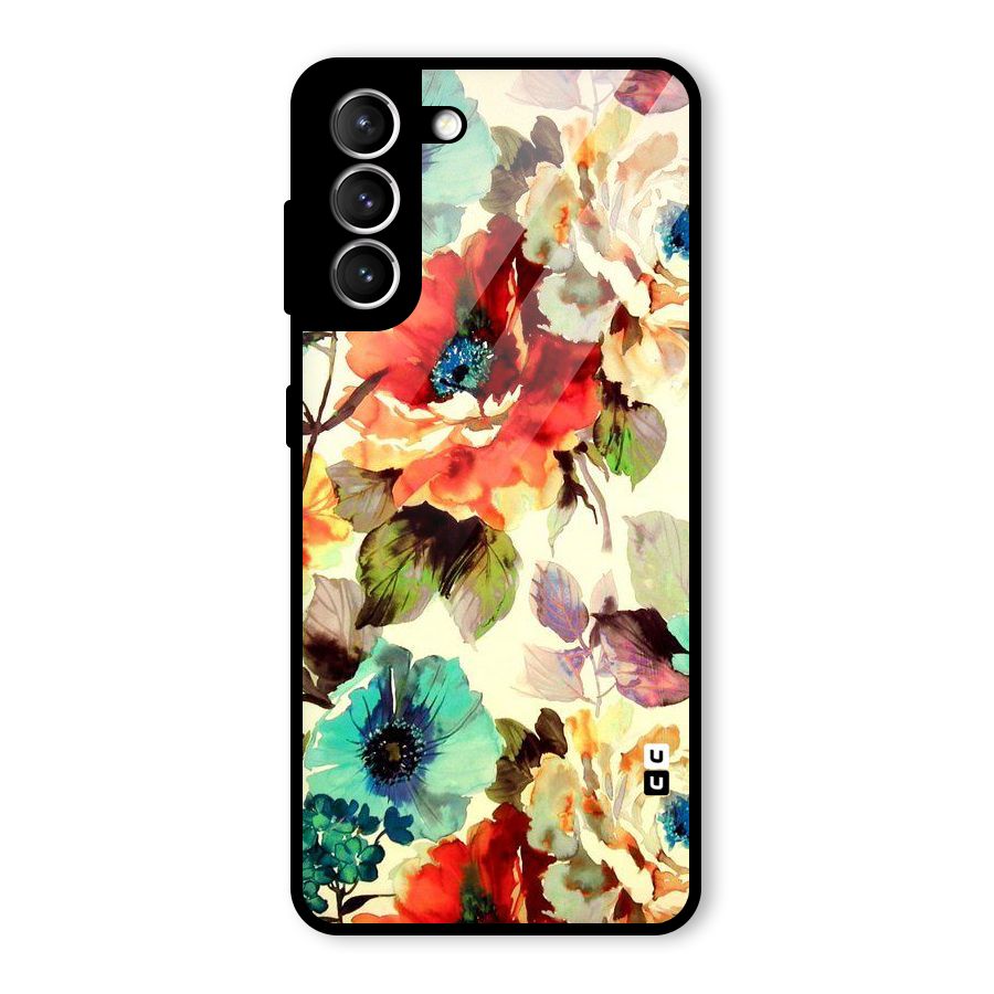 Artsy Bloom Flower Glass Back Case for Galaxy S21 5G
