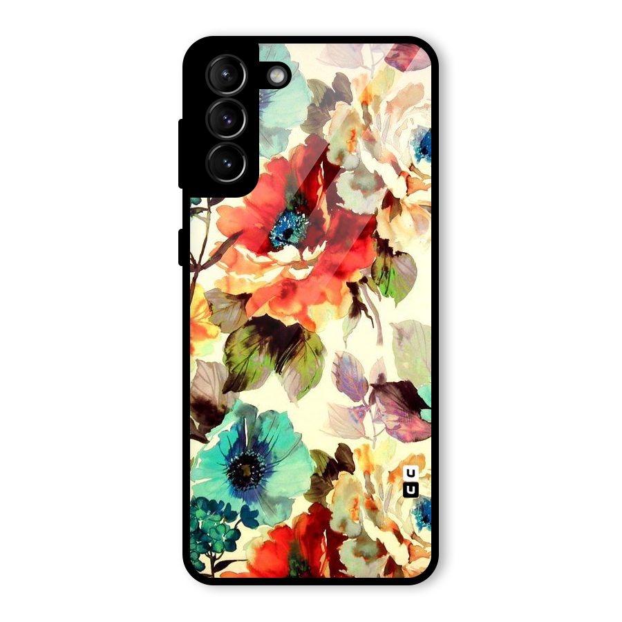 Artsy Bloom Flower Glass Back Case for Galaxy S21 Plus