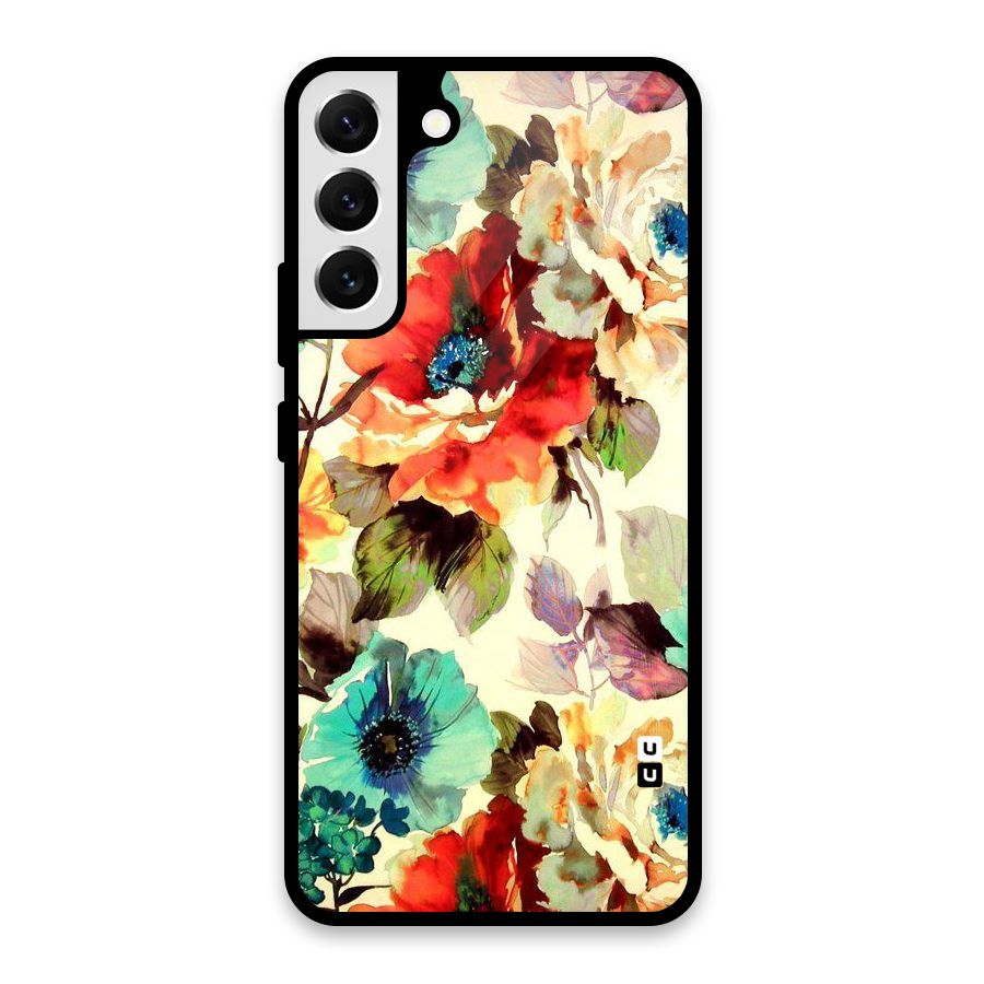 Artsy Bloom Flower Glass Back Case for Galaxy S22 Plus 5G