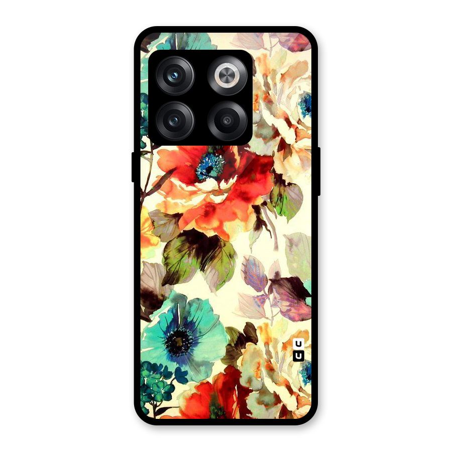 Artsy Bloom Flower Glass Back Case for OnePlus 10T