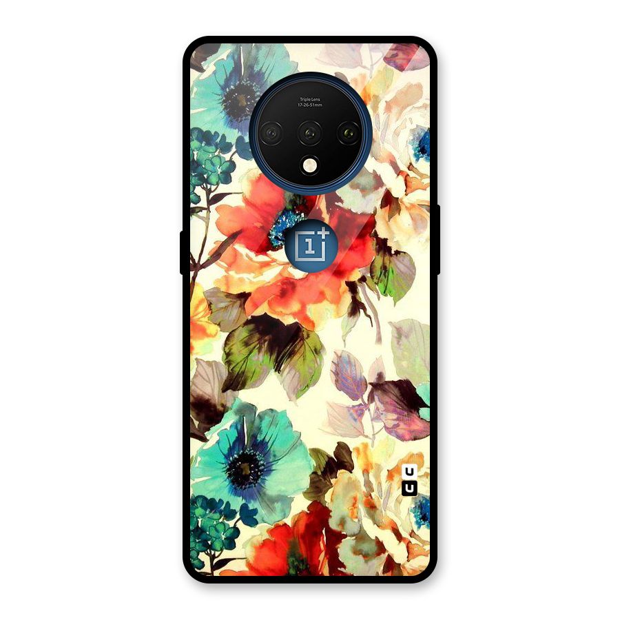 Artsy Bloom Flower Glass Back Case for OnePlus 7T