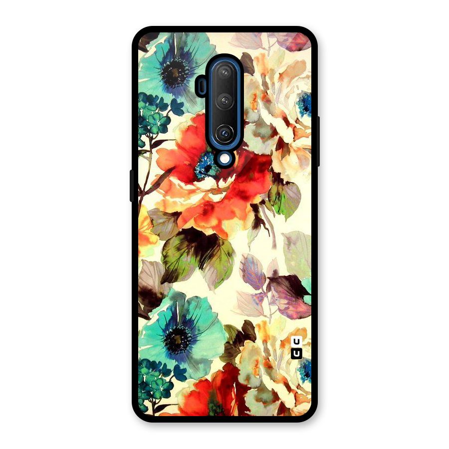 Artsy Bloom Flower Glass Back Case for OnePlus 7T Pro