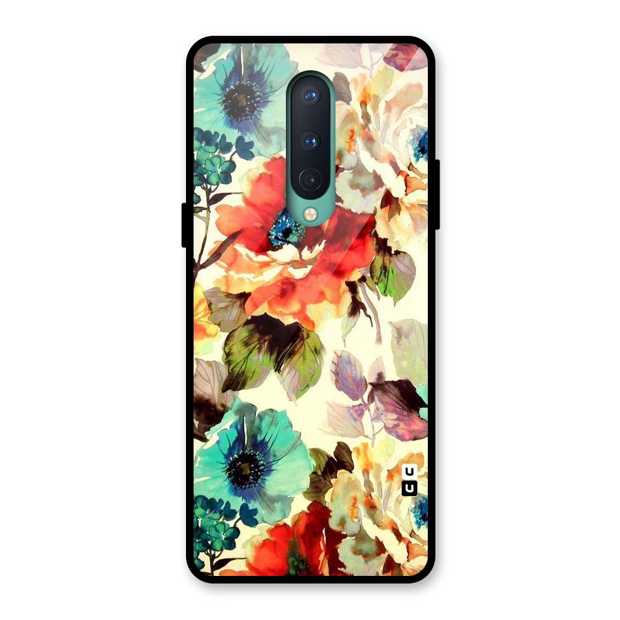 Artsy Bloom Flower Glass Back Case for OnePlus 8