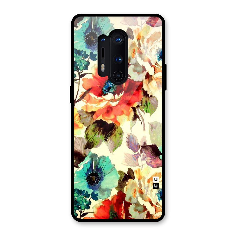 Artsy Bloom Flower Glass Back Case for OnePlus 8 Pro