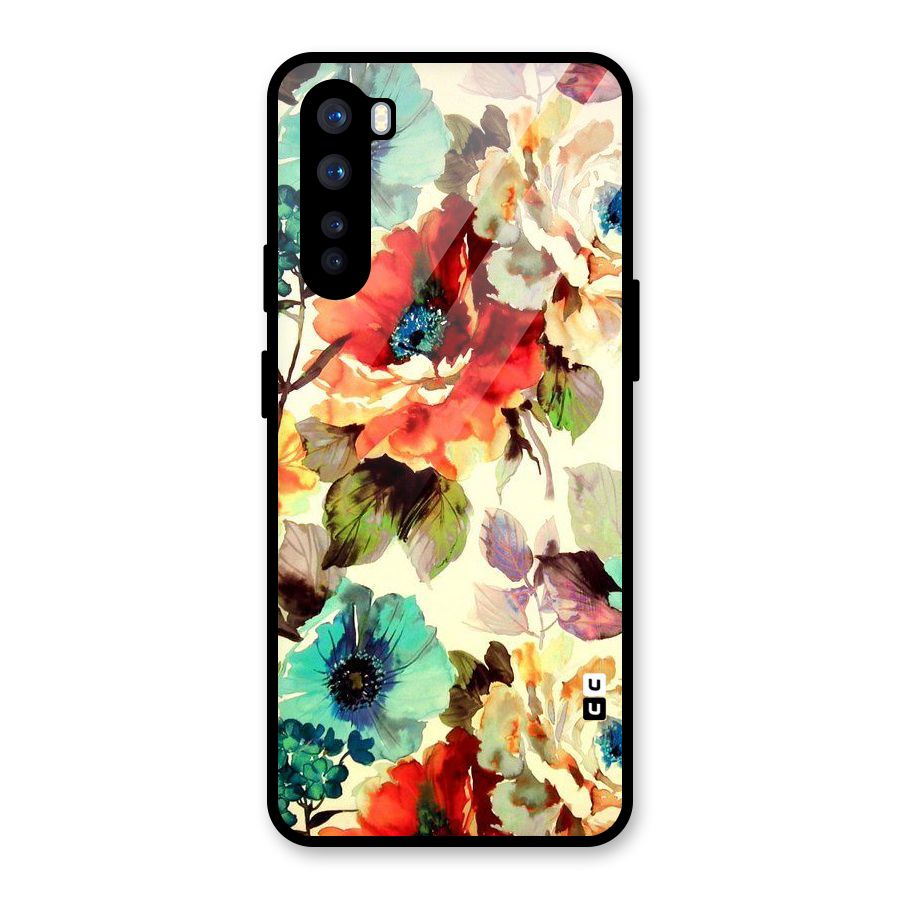 Artsy Bloom Flower Glass Back Case for OnePlus Nord