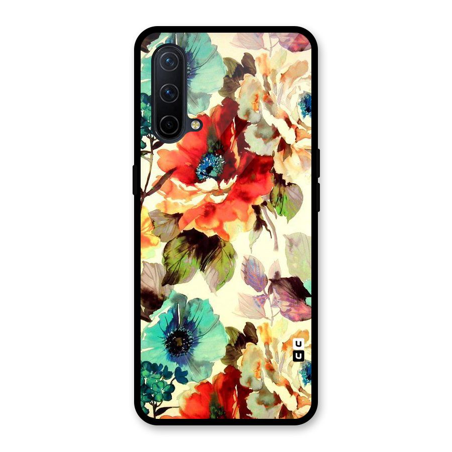 Artsy Bloom Flower Glass Back Case for OnePlus Nord CE 5G