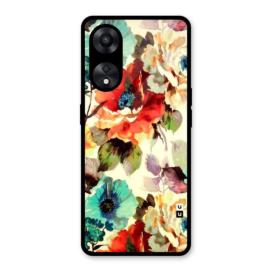 Artsy Bloom Flower Glass Back Case for Oppo A78