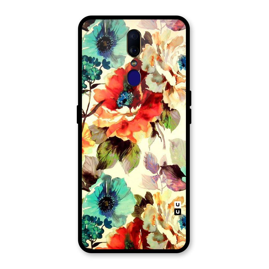Artsy Bloom Flower Glass Back Case for Oppo F11