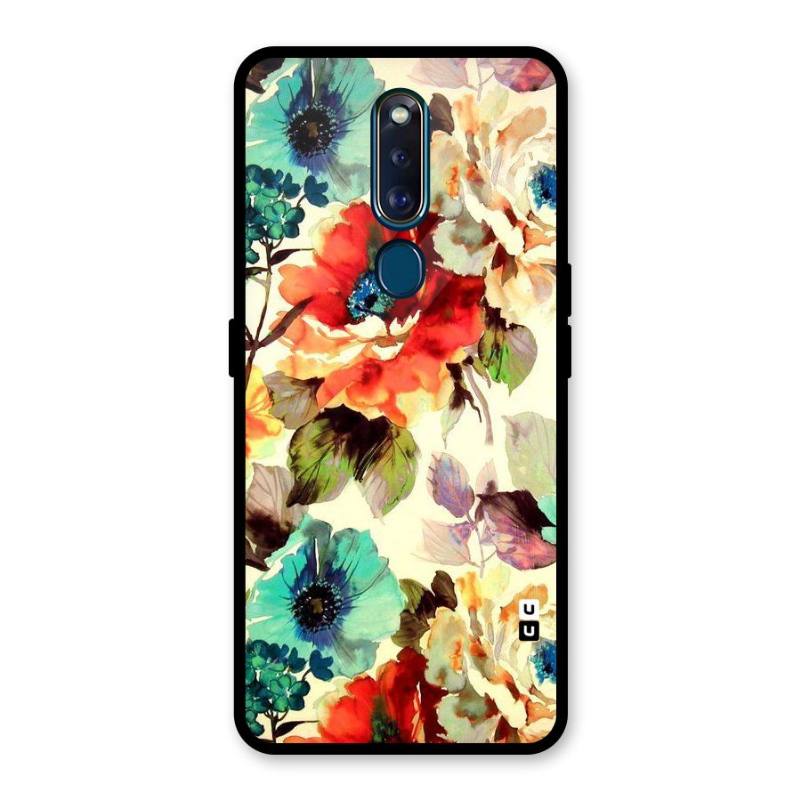 Artsy Bloom Flower Glass Back Case for Oppo F11 Pro