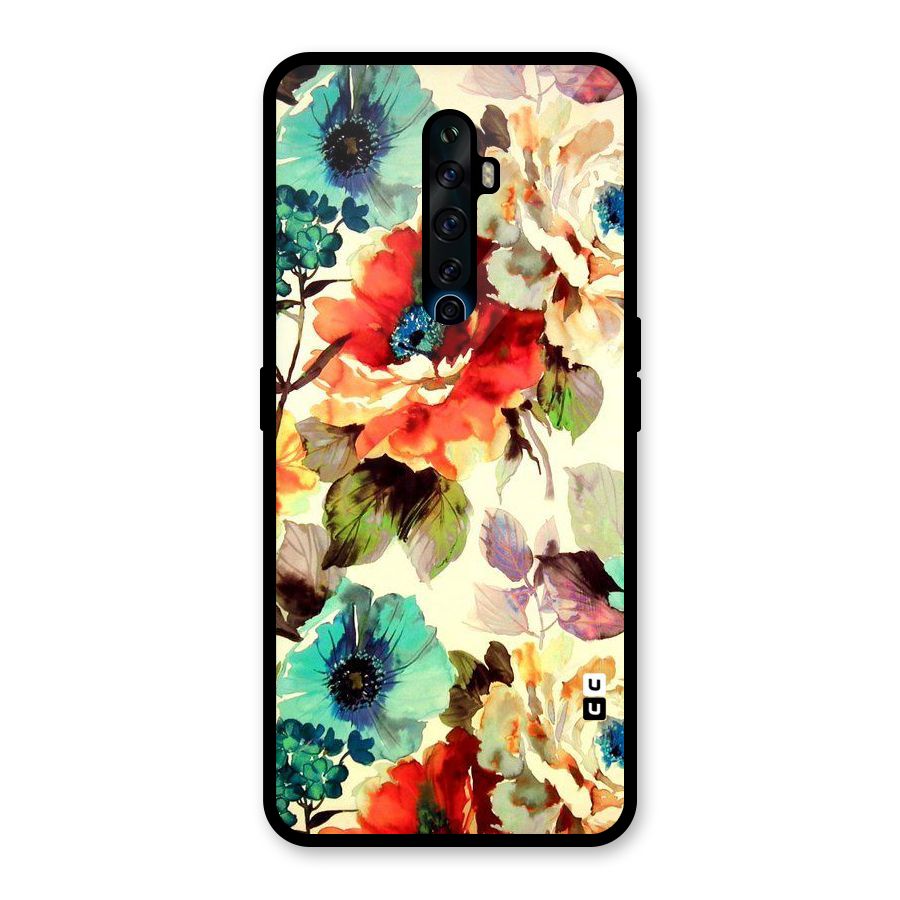 Artsy Bloom Flower Glass Back Case for Oppo Reno2 F