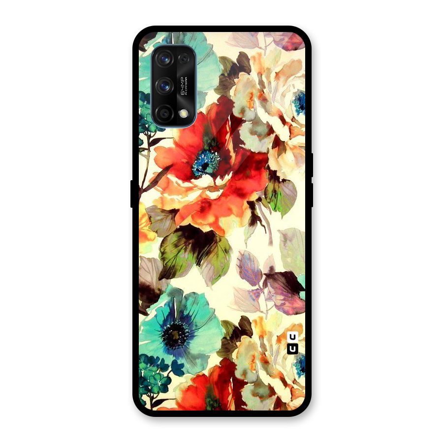 Artsy Bloom Flower Glass Back Case for Realme 7 Pro