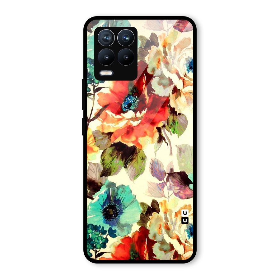Artsy Bloom Flower Glass Back Case for Realme 8 Pro